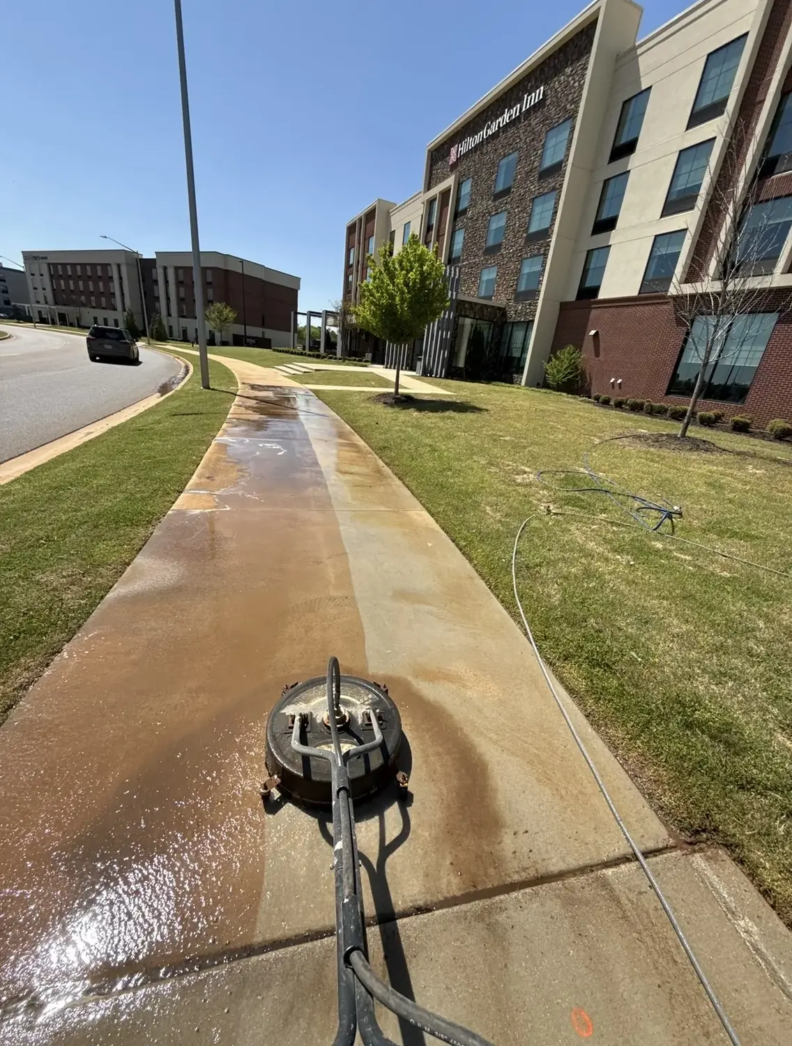 Surface cleaner pass on the Madison Hilton Garden Inn